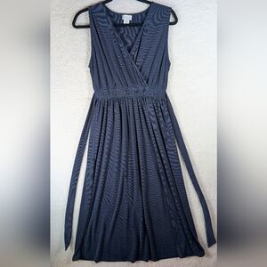 Nicole Miller Charcoal Wrap Midi Dress